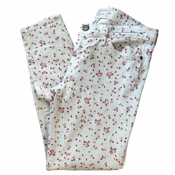 NWT Current Elliott Stiletto Sweet Cream Ditsy jeans Size 29 - Picture 1 of 9